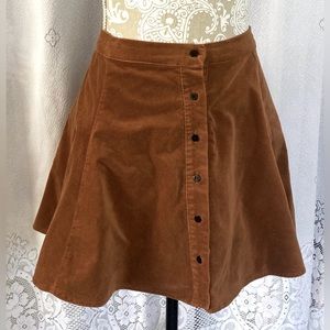 Brandy Melville Women's Button Front Skater Skirt One Size Brown